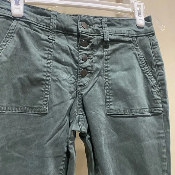 Universal Thread Mid Rise Skinny Jeans Women’s 2 26R Olive Green Button Fly 0173 - Picture 2 of 9